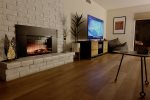 Flat screen TV & fireplace 